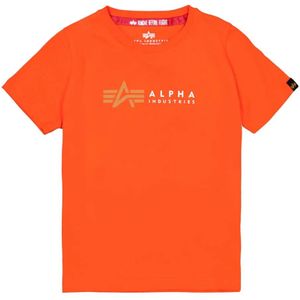 ALPHA INDUSTRIES - Label T-shirt - Korte Mouwen - Zwart - Katoen
