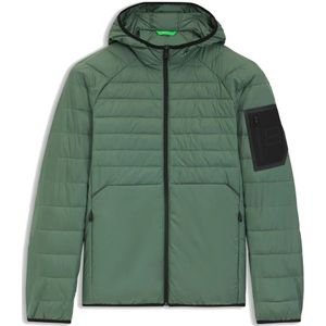 BOSS GREEN - Gewatteerde Jas - Open Green - Met Capuchon - Ritszakken