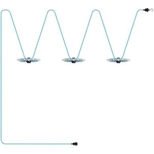 Creative Cables Zonder Gloeilamp Lumet Maioliche Systeemguirlande Met Textielkabel3 Lamphouders En Lampenkappenhaak En Zwarte Stekker 10 M