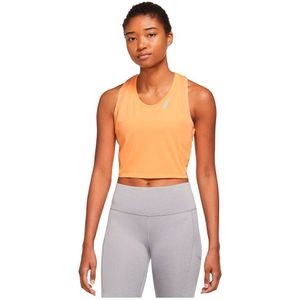 Nike Dri Fit Race Cropped Sleeveless T-shirt Oranje S Vrouw