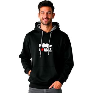 Kruskis I Love Bass Two-colour Hoodie