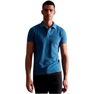 Superdry Vintage Destroyed Short Sleeve Polo Blauw S Man