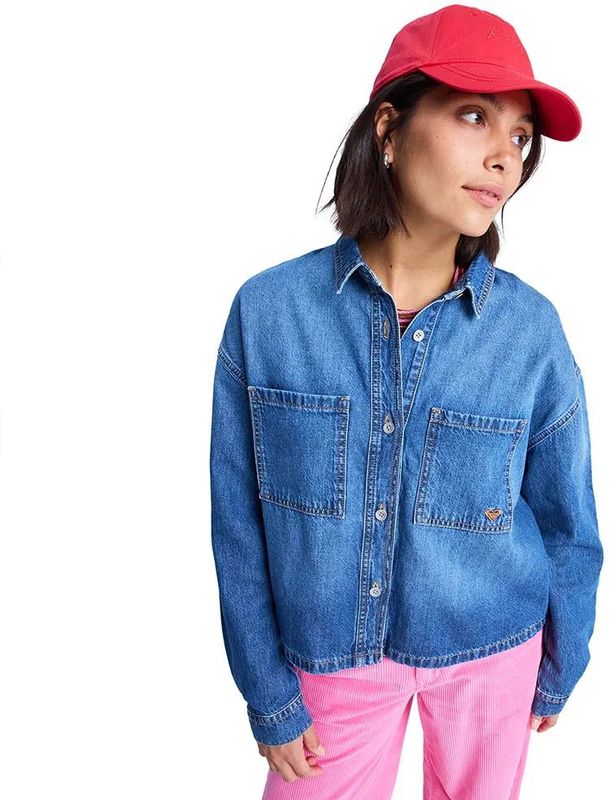 Roxy - Another Reflect - Denim Overhemd - Licht Denim - Lange Mouwen - Casual Knoopsluiting