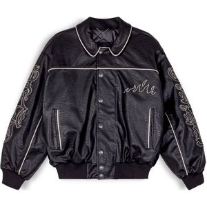 Grimey Fire Route Pu Leather Jacket Zwart XL Man