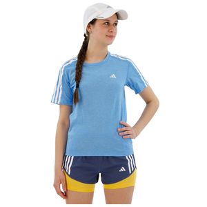 Adidas Own The Run Excite 3 Stripes Short Sleeve T-shirt Blauw S Vrouw