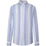 Hackett Linen Multi Stripe Overhemd Met Lange Mouwen