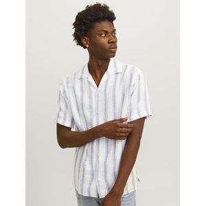 Jack & Jones Noto Stripe Resort Short Sleeve Shirt Wit M Man