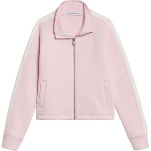Calvin Klein Jeans Debossed Logo Mock Full Zip Sweatshirt Roze 10 Years Meisje