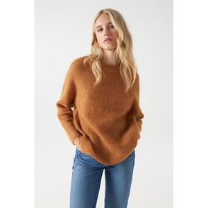 Salsa Jeans 21007094 Ribbed Neck Sweater Bruin S Vrouw