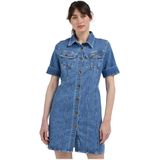 Lee - Dameshemdjurk - Lichtblauw - Getailleerd - Knoopsluiting