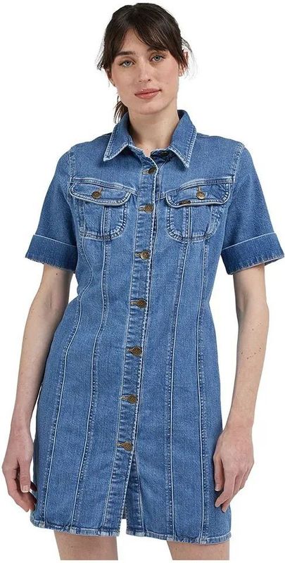 Lee - Dameshemdjurk - Lichtblauw - Getailleerd - Knoopsluiting