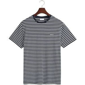 Gant Striped Short Sleeve T-shirt Blauw L Man