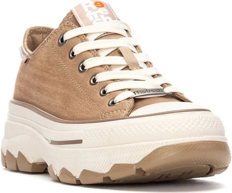Refresh - 17307904-TAUPE - Casual Schoenen - Taupe - Veters - Hakhoogte 3 tot 5 cm