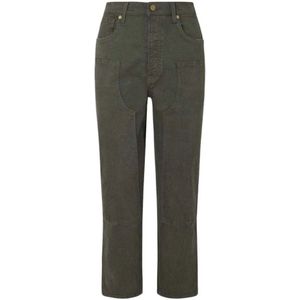 Pepe Jeans - Five-pocket Broek - Groen - Denim - Casual Stijl