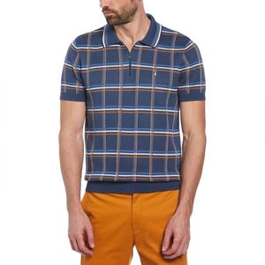 Original Penguin 1/4 Zip Plaid Korte Mouw Poloshirt