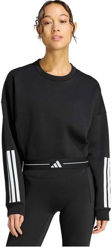 Adidas Hyperglam 3 Stripes Cropped Crewneck Sweatshirt