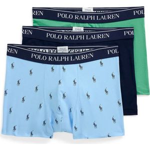 Ralph Lauren - Boxershorts - Groen-Blauw - Katoen - 3-Pack