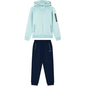 EA7voor jongens. 7B000178_AF10368 Zichtbaarheid trainingspak van katoenmix blauw, zwart (4Años= 106cm), Casual, Sportief, Meerdere sporten,