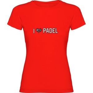 Kruskis I Love Padel Short Sleeve T-shirt Rood XL Vrouw