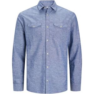 Jack & Jones Sheridan Linen Blend Plus Size Overhemd Met Lange Mouwen