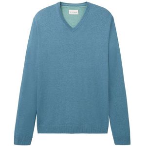 Tom Tailor 1039806 Basic Knit V Neck Sweater Blauw S Man