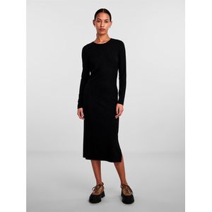 Pieces Kylie Midi Long Sleeve Dress Zwart XL Vrouw