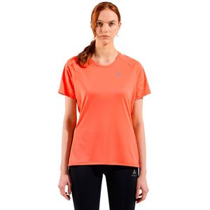 Odlo Essential Print Short Sleeve T-shirt Oranje S Vrouw