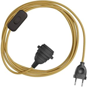 Creative Cables Snakebis E14-lampenkap-kabelset Met Lamphouder. Gekleurde Stoffen Kabel En 2-pins Stekker 1.8 M