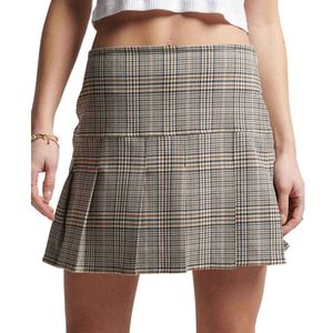 Superdry Vintage Tweed Pleat Mini Skirt Grijs L Vrouw
