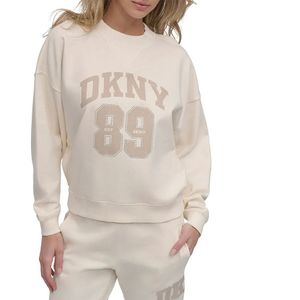 Dkny Distressed Rhinestone Logo Sweatshirt