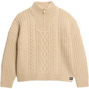 Superdry - Cable Zip Neck Jumper - Trui - Losse Pasvorm