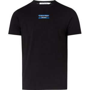 Calvin Klein Jeans Transparent Stripe Logo Short Sleeve T-shirt Zwart XL Man