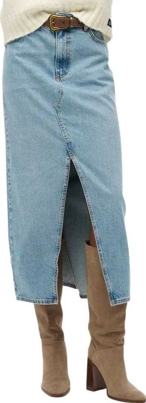 Superdry - Denim Split Maxi Skirt - Spijkerrok