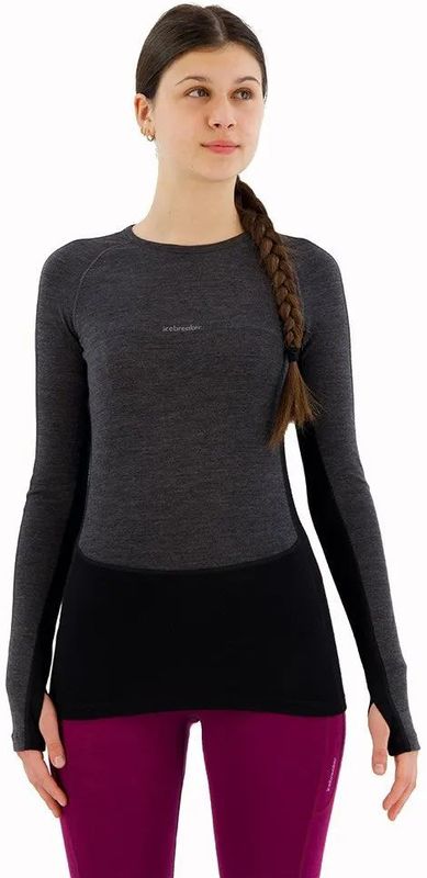 Icebreaker - Zone Knit 200 Crewe - Lange Mouwen Basislaag - Zwart