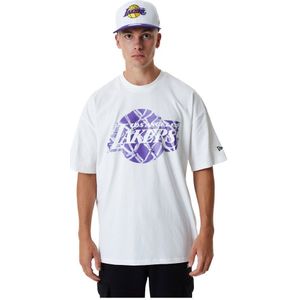 New Era 60357108 Nba Infill Logo Los Angeles Lakers Short Sleeve T-shirt Wit XL Man