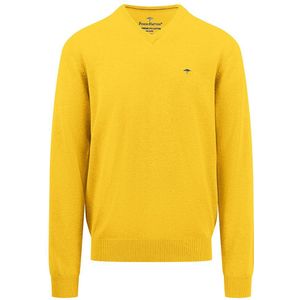 Fynch Hatton 1413211 V Neck Sweater Geel L Man