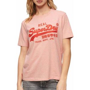 Superdry Embroidered Vl Relaxed Short Sleeve T-shirt Oranje L Vrouw