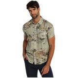 Lois - Casual Overhemd - Groen - Katoen - Korte Mouwen - Scoutprint