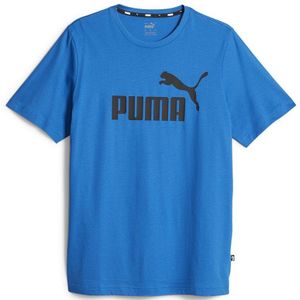 Puma Ess Logo Short Sleeve T-shirt Blauw L Man