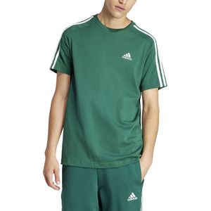 Adidas Essentials Single Jersey 3 Stripes Short Sleeve T-shirt Groen M / Regular Man