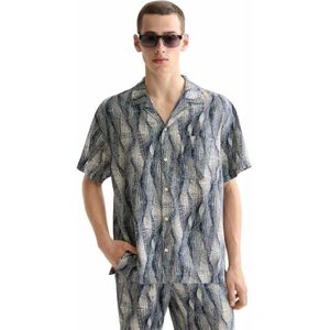 Scotch & Soda Printed Tencel Overhemd Met Korte Mouwen