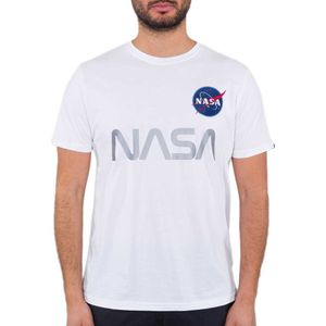 Alpha Industries Nasa Reflective Short Sleeve T-shirt Wit L Man