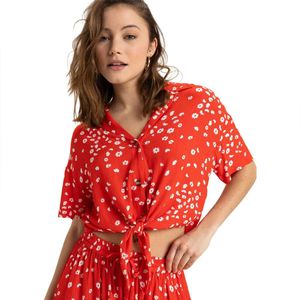 Zoutzoet - Geweven Top - Lichtgewicht Viscose - Korte Lengte - Tailor Kraag