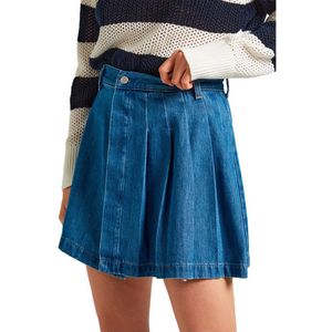 Pepe Jeans Mini Pleat Denim Skirt Blauw L Vrouw