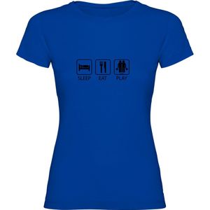 Kruskis Sleep Eat And Play Padel Short Sleeve T-shirt Blauw 2XL Vrouw