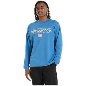 New Balance Relaxed Linear Athletics Lange Mouw Poloshirt