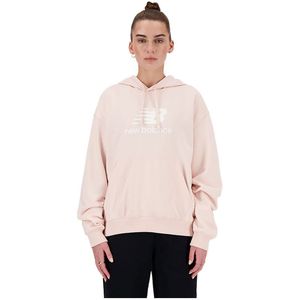 New Balance Sport Essentials French Terry Logo Hoodie Roze L Vrouw