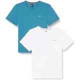 Tommy Jeans Slim Short Sleeve T-shirt 2 Units Wit,Blauw XS Man