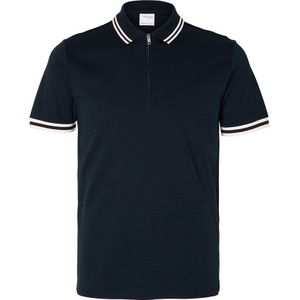Selected Slim-toulouse Detail Short Sleeve Polo Blauw S Man