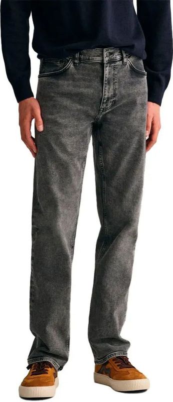 Gantvoor mannen. 1000250 Regular Fit Jeans met zwarte wassing (29/34), Casual, Katoen, Denim